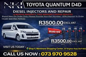 Toyota Quantum D4D (Brand New)Diesel Fuel Injectors 