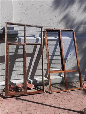Eight Wooden Window Frames Window Sills and One Burglar Guard gate 