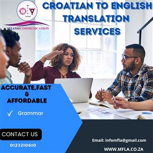 CROATIAN TO ENGLISH TRANSLATION SERVICES