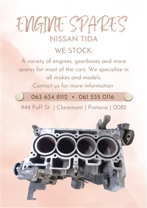 Nissan Tida engine spares 