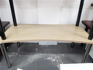 Curved maple desk