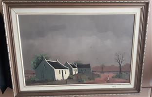 FRAMED VINTAGE PAINTING.