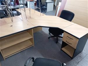 Beech corner office desk