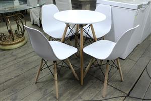 WHITE 5PC DINING ROOM SET(S067362A)