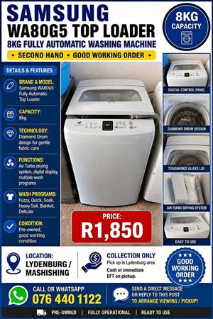Samsung 8kg Top Loader Washing Machine (WA80G5) 