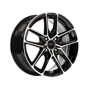 15″ A-Line Tusk 4/100 Black Machine Face Alloy Wheels