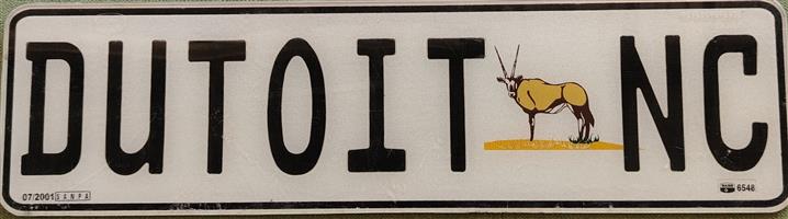 Personalized number plate