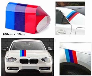 BMW 3 colour roll stripes sticker