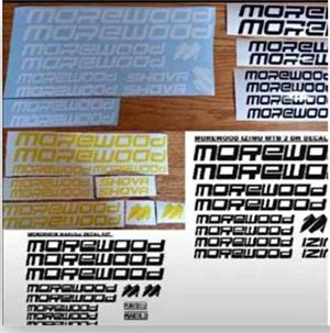 Morewood Bicycle frame stickers decals vinyl graphics