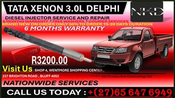 BRAND NEW TATA XENON 3L DIESEL INJECTORS