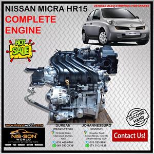 NISSAN MICRA HR15 COMPLETE ENGINE