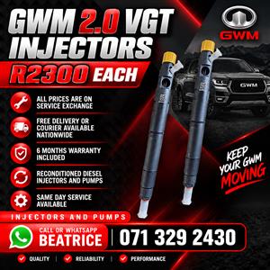 GWM 2.0 VGT INJECTORS FOR SALE WITH WARRANTY INCLUDED 