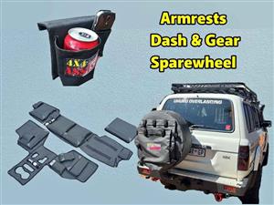 Armrests, Dash cover, Gear cover, Sparewheel covers & 4x4 Canvas