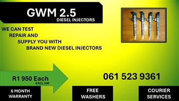 Injectors for GWM 2.5 for sale with warranty. 
