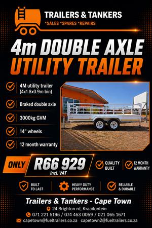 4m Double Axle Utility Trailer