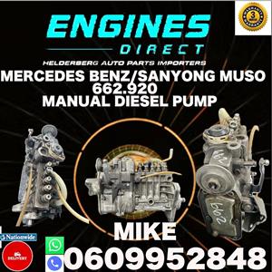 Mercedes Benz Sprinter -  Sanyong Musso Manual Diesel Pump for Sale. 