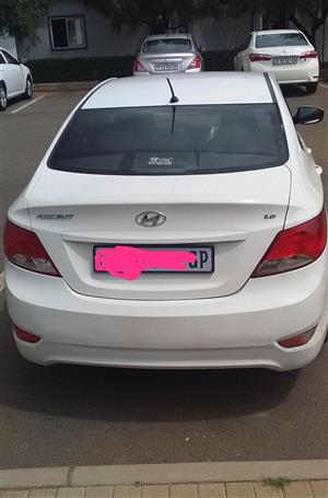 Hyundai Accent 2016 model. White in color. Clean and on Bolt platform.