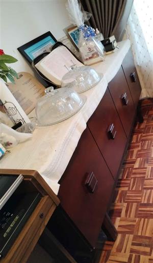 Side table /serving table with draws (solid wood)