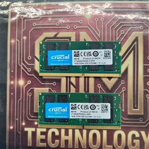 2 x 16GB 32GB BUNDLE DD4 CRUCIAL 3200 LAPTOP RAM