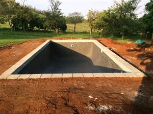 Swimming pools and paving