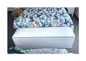 WHITE LEATHER BED CHEST FOR SALE