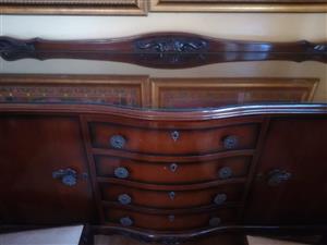 Antique dining room set with antique side cuboard 