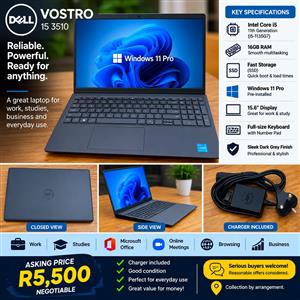  DELL VOSTRO 15 LAPTOP – CORE i5 | 16GB RAM | WINDOWS 11 PRO   Price: 