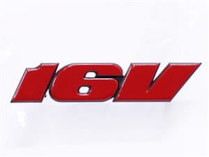 VW 16V OEM Black & Red Grille Badge