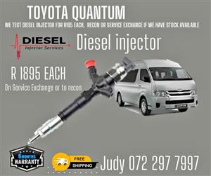 Toyota Quantum Diesel Injector for sale on service exchange or to recon