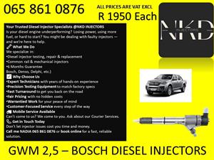 GWM 2.5 BOSCH DIESEL INJECTORS FOR SALE OR RECON 