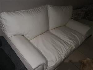 White Faux Leather Couch