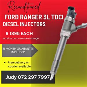 Ford Ranger 3L TDCI Diesel Injectors for sale on service exchange or to recon