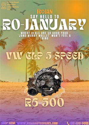 RO-JANUARY SPECIALS: VW CLP 5 SPEED GEARBOX 
