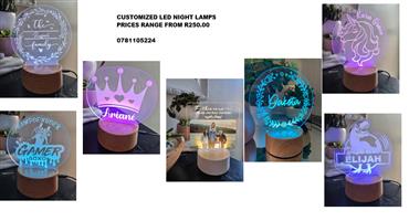 Custom made led night lamps