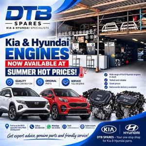 Kia and Hyundai Engines now available...