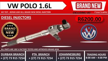 Vw Polo 1.6L(BRAND NEW) Diesel Injectors 
