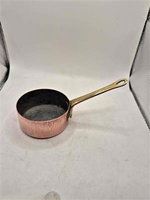 Two mini copper sauce pans