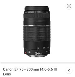 Canon 75 - 300mm 4-5.6 III lens