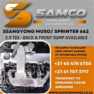 MUSSO 2.9TDI ENGINES FOR SALE