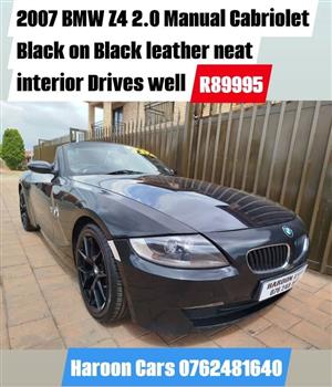 2007 BMW Z4 Convertible Black leather interior bargain Deal