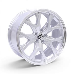 17″ M8956 5×100 Silver with Polished Lip Alloy Wheels