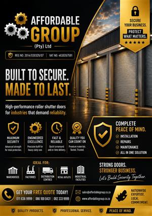MANUFACTURE SUPPLY AND INSTALL ROLLER SHUTTER DOORS