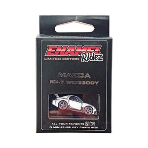 Mazda RX-7 Widebody White - Die-Cast Enamel Keychain