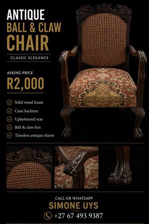 Ball and claw chairs in perfect condition. Antique and cillectabke