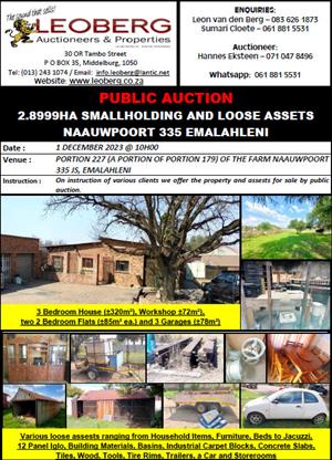 Smallholding and Asset Auction - 1 December '23 at 10h00 - Emalahleni
