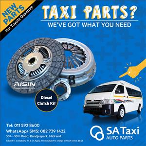 NEW Diesel Clutch Kit 2.5 2KD suitable for Toyota Quantum - SA Taxi Auto Parts quality taxi spares