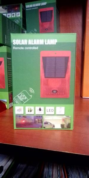 SOLAR ALARM LAMP WITH REMOTE CONTROL FOR SALE - NEW