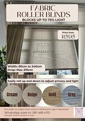 Fabric block out roller blinds