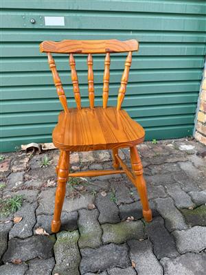 2 Solid pine dining chairs
