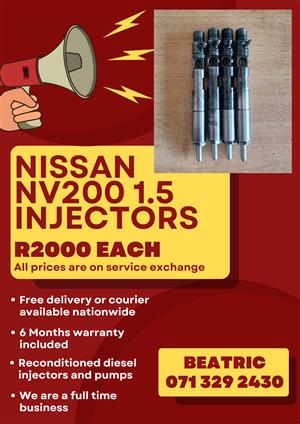 NISSAN NV200 1.5 INJECTORS FOR SALE WITH WARRANTY INCLUDED 